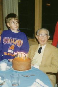 A young Mark Sullivan with ‘Bompa’ in 1994 at his 98th birthday.