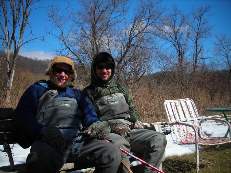 Ron and Kellen Davis fishing during early season. (Courtesy of Ron Davis)