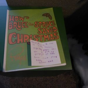 Bruce the Spruce book and fan note. (Patty Murray/WPR)